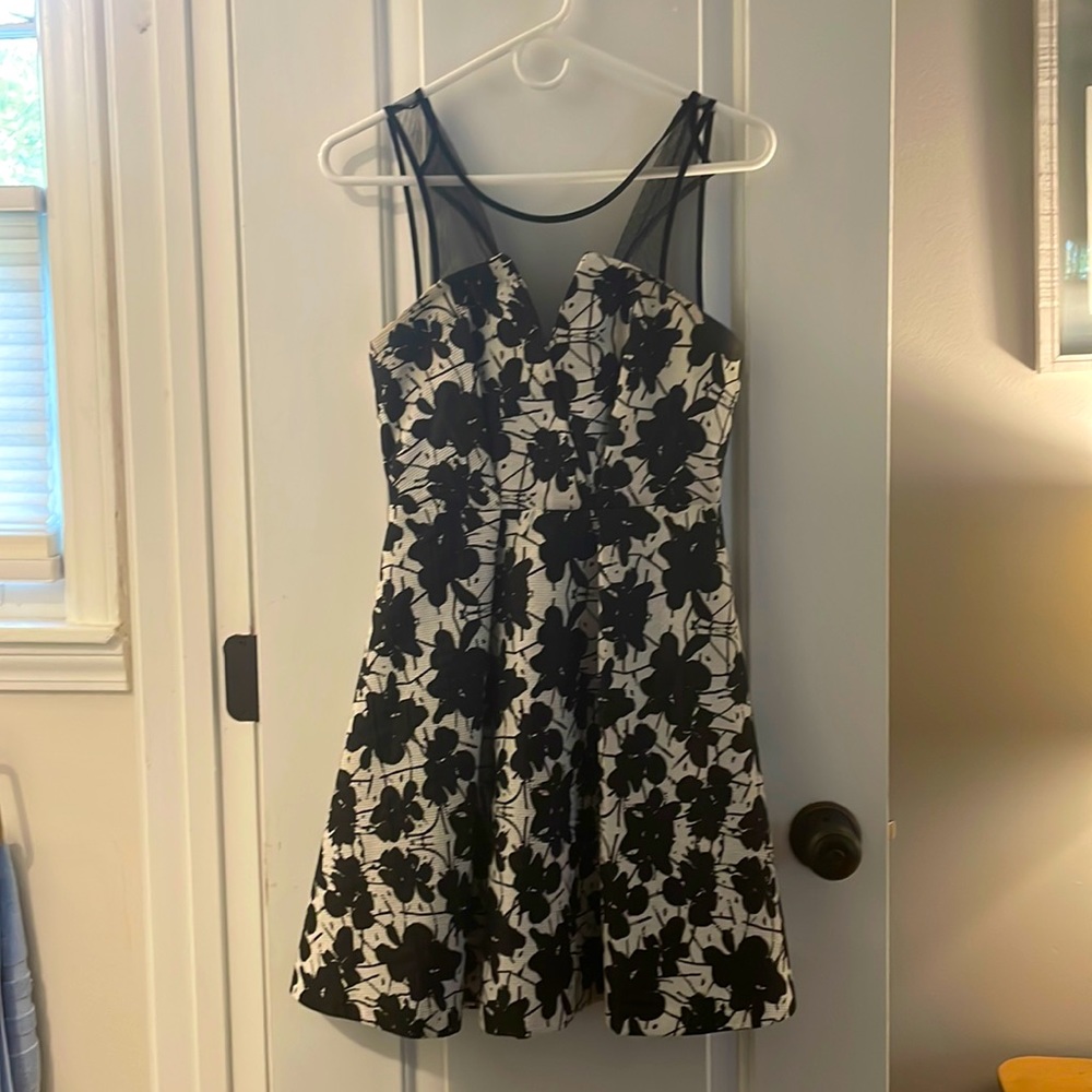 Black and white cocktail dress
